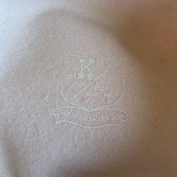 VTG Cream Wool Fedora Hat with Ribbon Band - Geo W Bollman - Picture 6 of 8